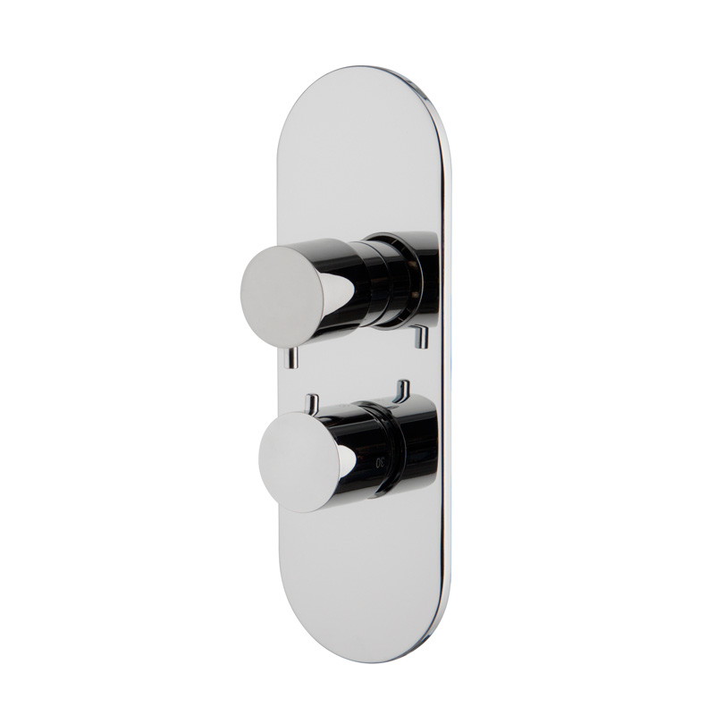 Miscelatore Doccia Termostatico 2 Uscite Con Sicurezza 38°C – Ottone Cromato, Regolazione 20-50°C, Per Vasca E Doccia, Kit Completo Di Accessori