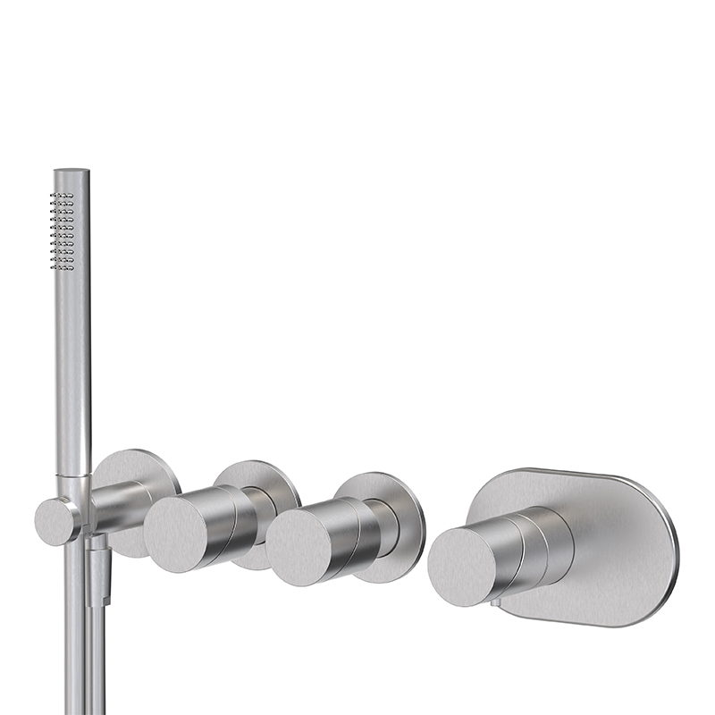 Built-in single lever bath/shower mixer with two outlets