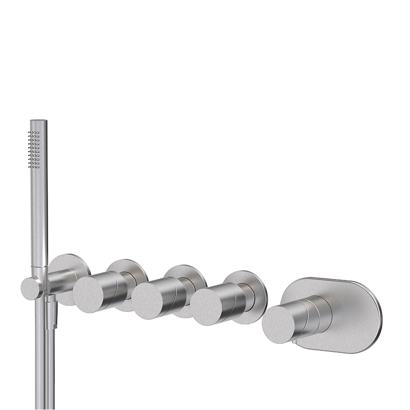 Built-in single lever bath/shower mixer with three outlets