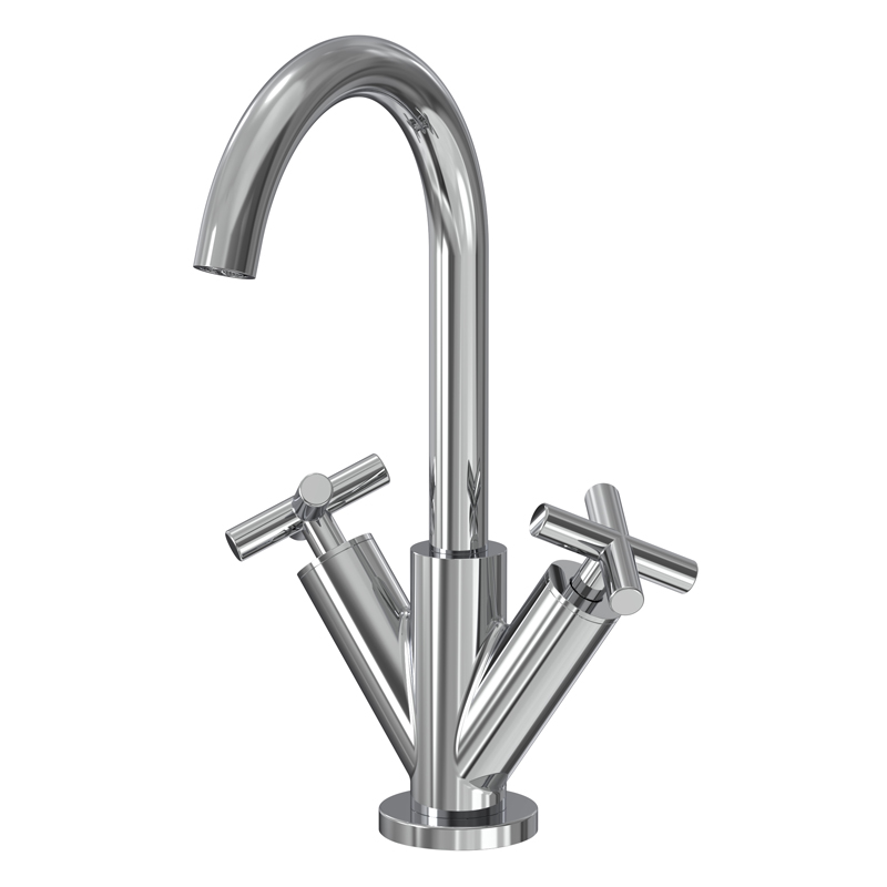 Wash basin mixer with swivel spout