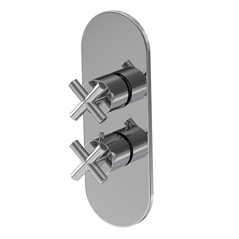 Thermostatic mixer for concealed installation with 2/3 outlets diverter