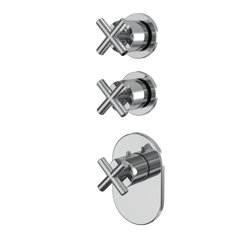 Built-in single lever bath/shower mixer with two outlets